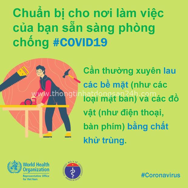 Tổ chức Y tế Thế giới (WHO) phối hợp với Bộ Y tế đưa ra những lưu ý cần thiết khi đi làm để phòng chống COVID-19 - Ảnh 7.