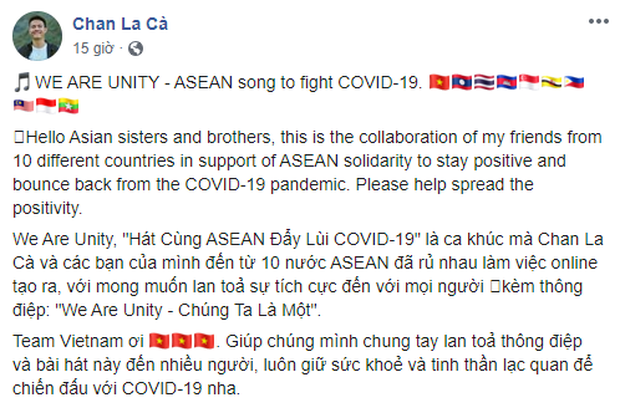 Gửi gắm thông điệp lạc quan chống dịch, vlogger Chan La Cà hoà giọng We are unity cùng bạn bè trong khối ASEAN - Ảnh 8.